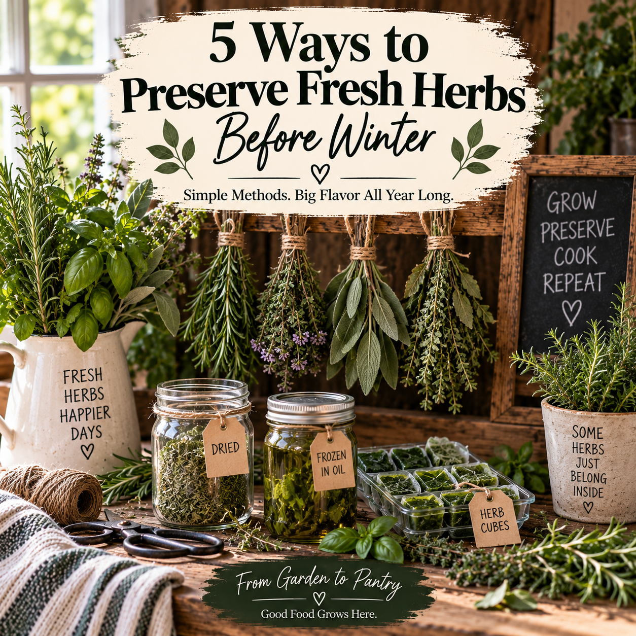 5 Ways to Preserve Fresh Herbs Before Winter