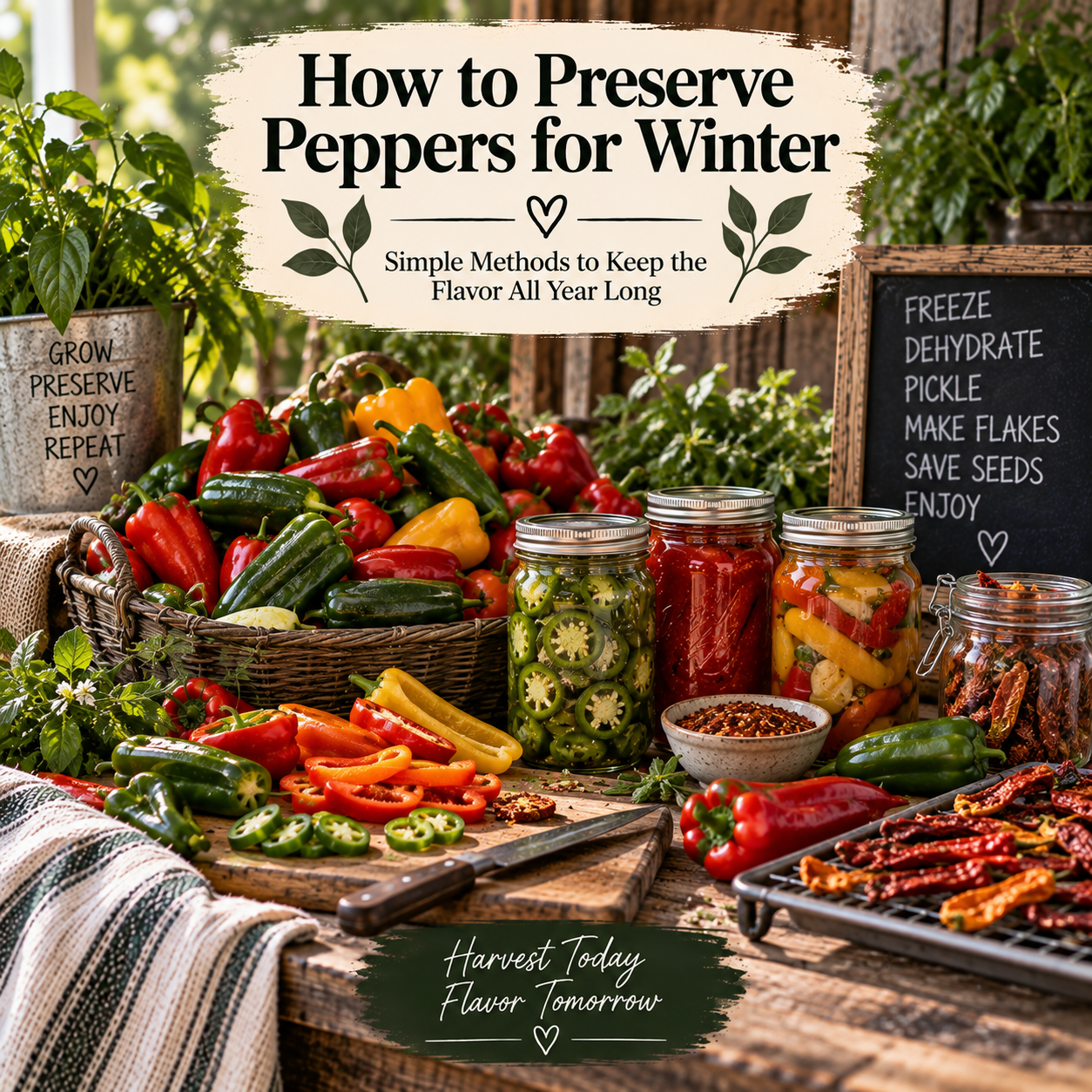 How to Preserve Peppers for Winter