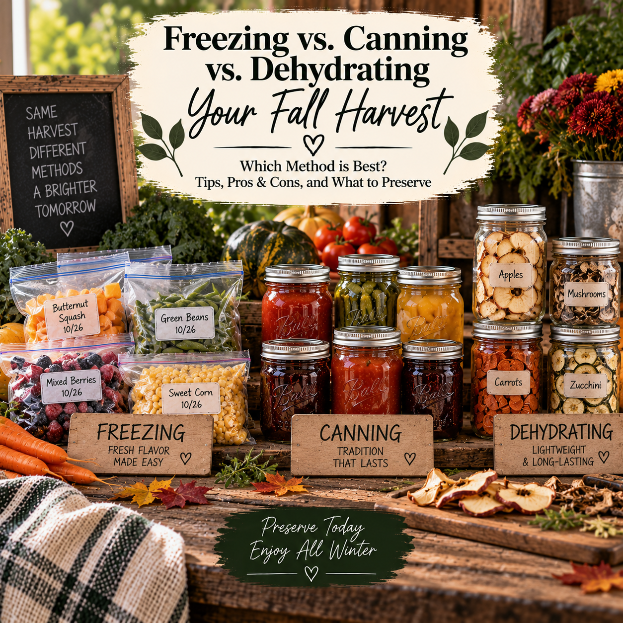 Freezing vs. Canning vs. Dehydrating Your Fall Harvest